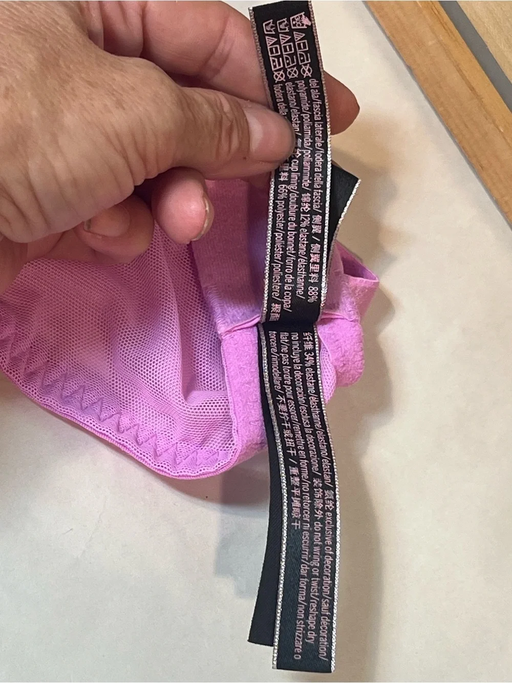 EUC Victoria's Secret Very Sexy Pink Lace Push-Up Bra Gold Chain Straps | 36DDD